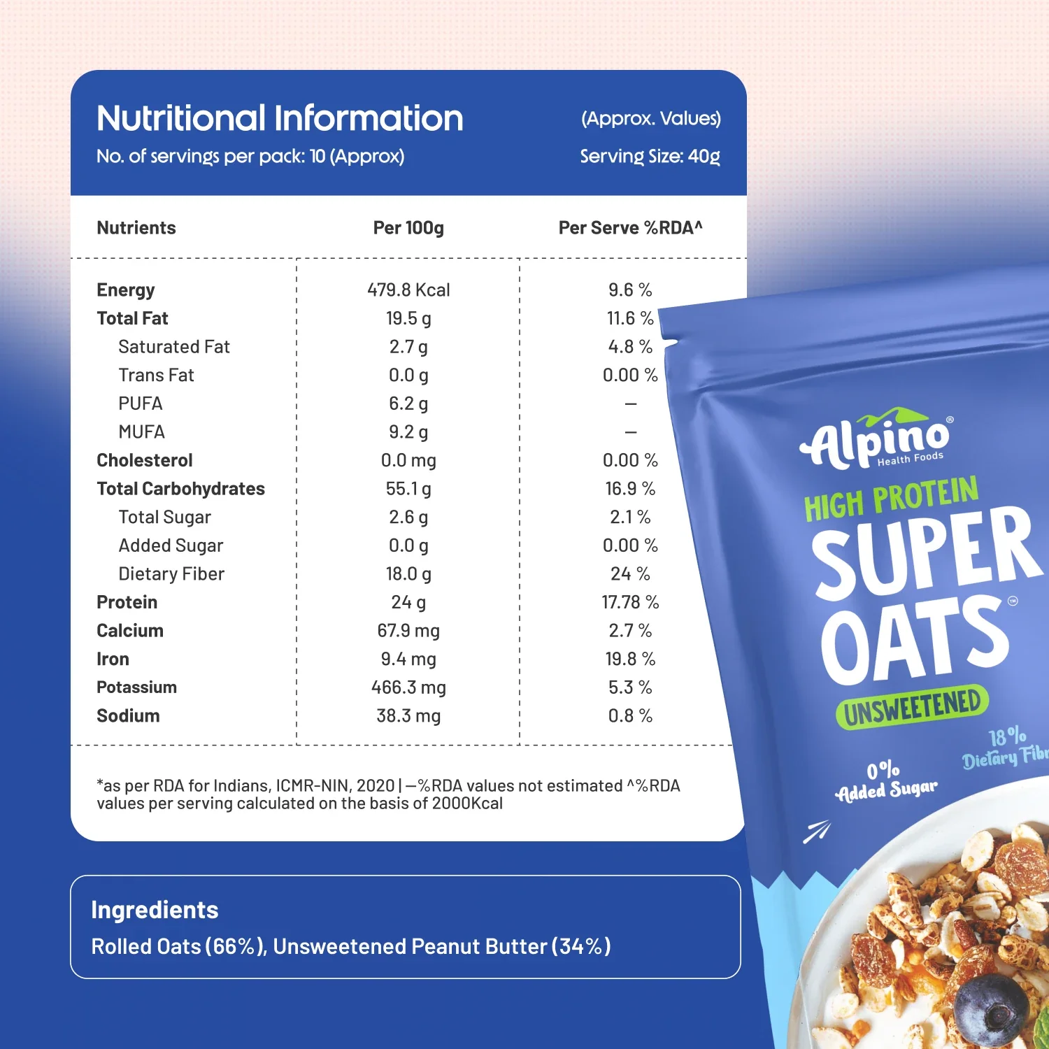 High Protein Super Rolled Oats Unsweetened 1kg - Image 7