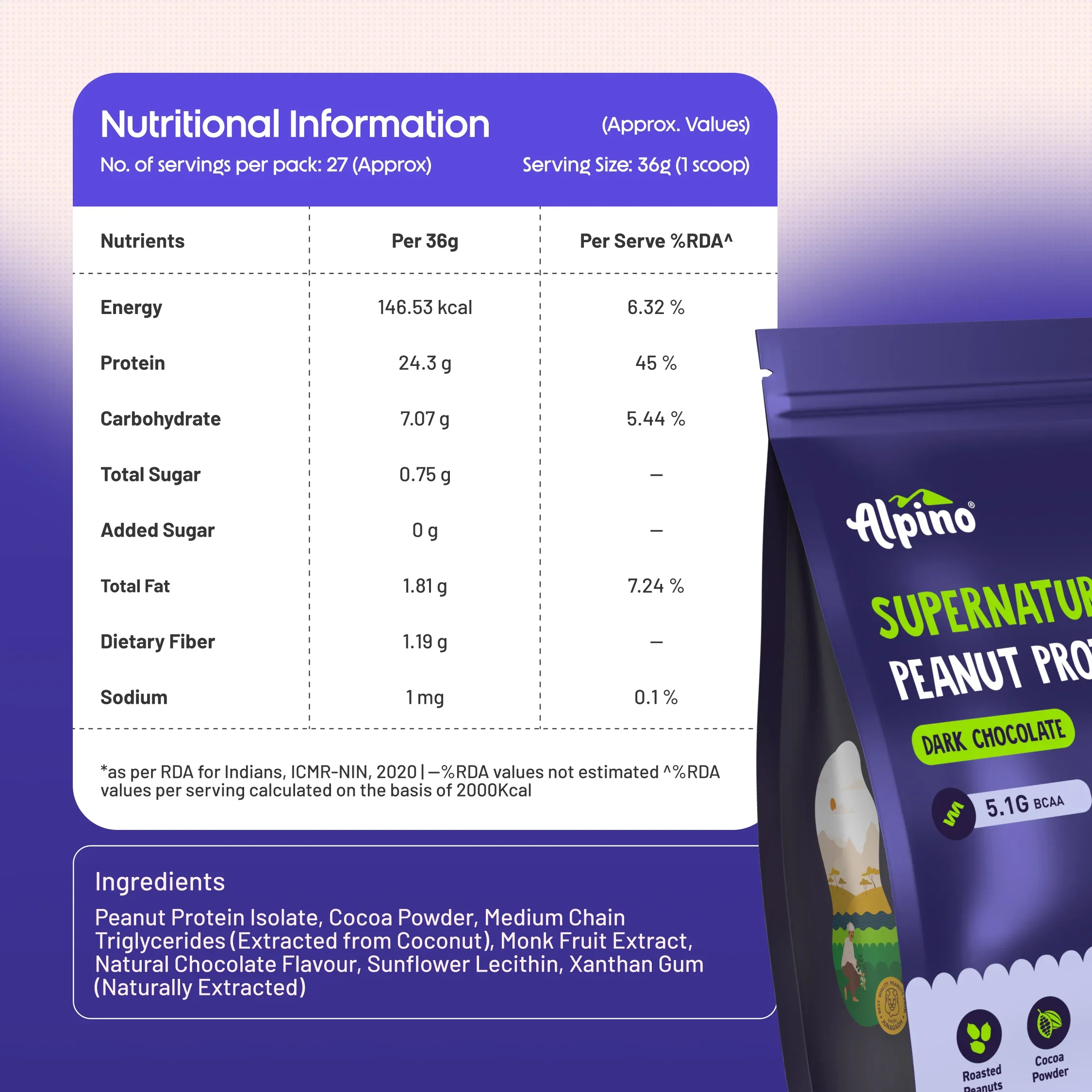 Supernatural Peanut Protein Powder Dark Chocolate - Image 11